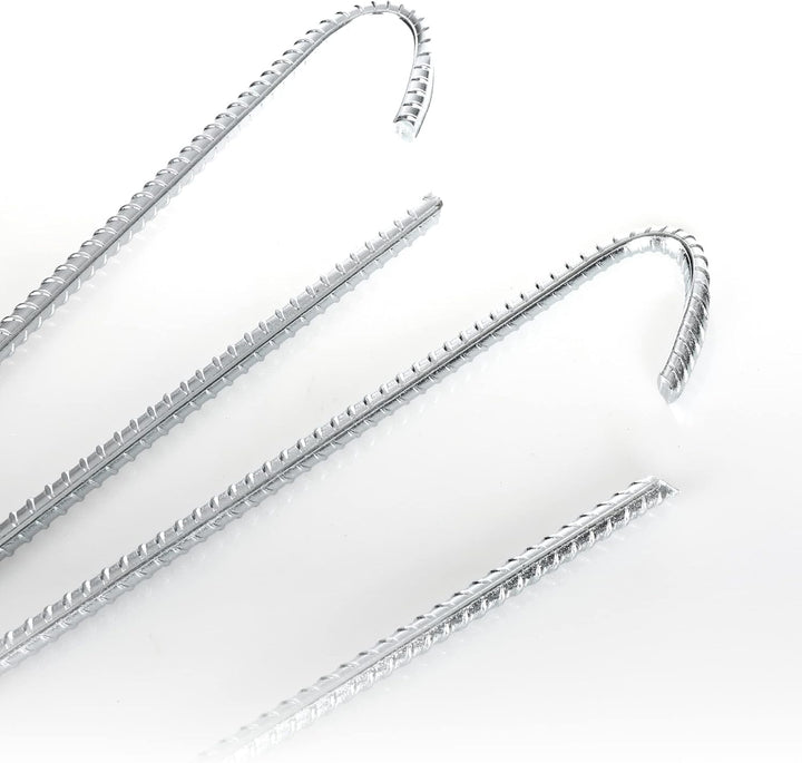 COM-FOUR® 16x XL Bodenanker aus massivem Stahl, J-Form 40 cm, Ø 1 cm – verzinkte Erdanker für Zelt,