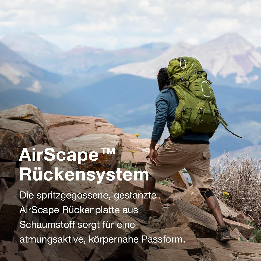 Osprey Aether Herren Rucksack Schwarz S/M EF - Fassungsvermögen 65L, Schwarz S/M EF - Fassungsvermög
