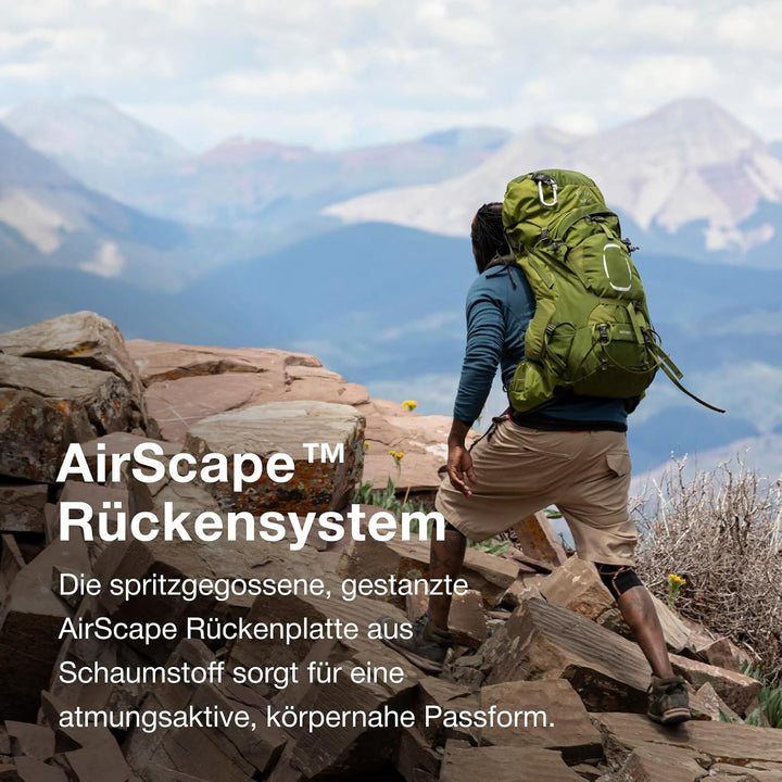 Osprey Aether Herren Rucksack Schwarz S/M EF - Fassungsvermögen 65L, Schwarz S/M EF - Fassungsvermög