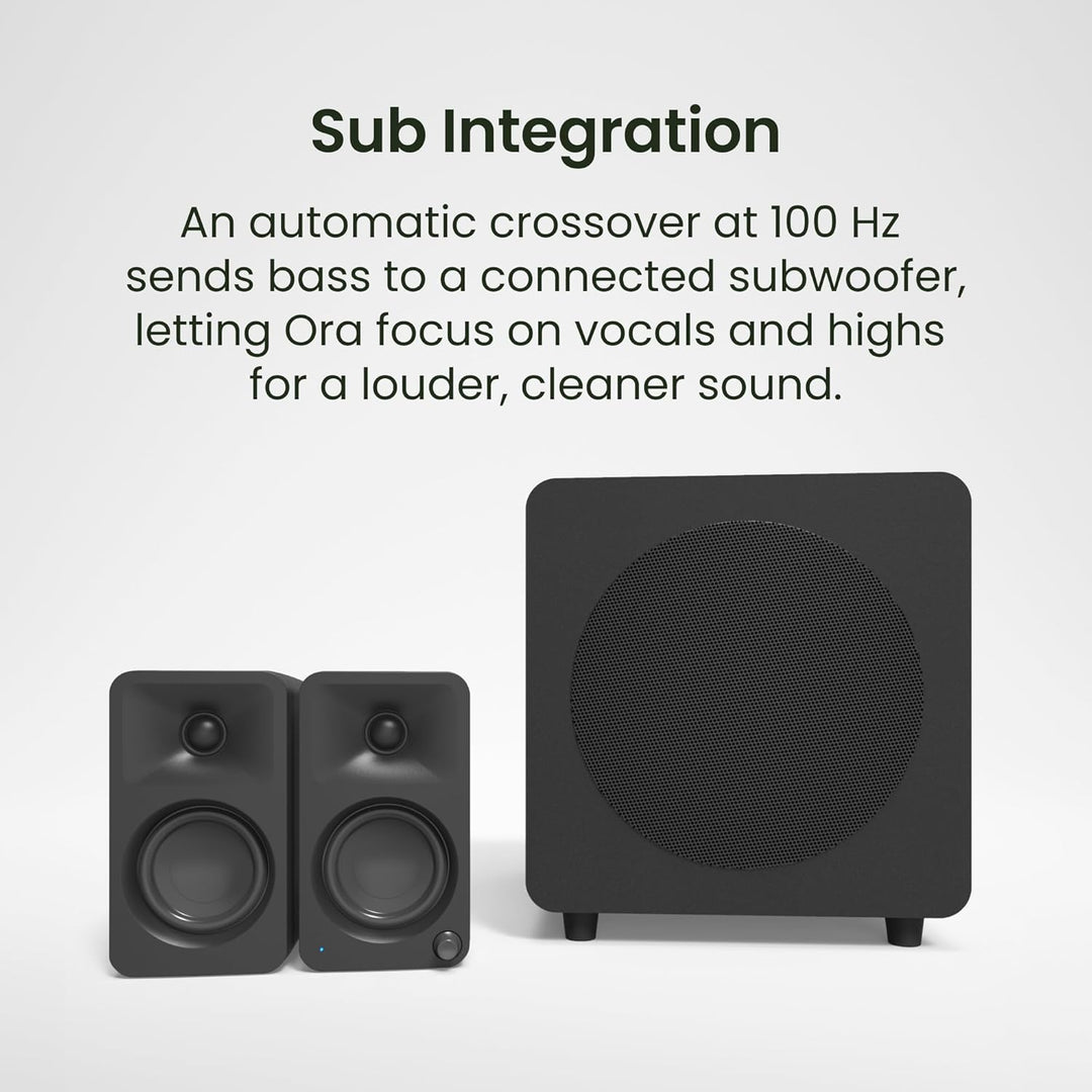 Kanto ORA 100W Powered Bi-amp Reference Desktop Computer Speakers w/Bluetooth 5.0 & USB-C | 100 Hz C