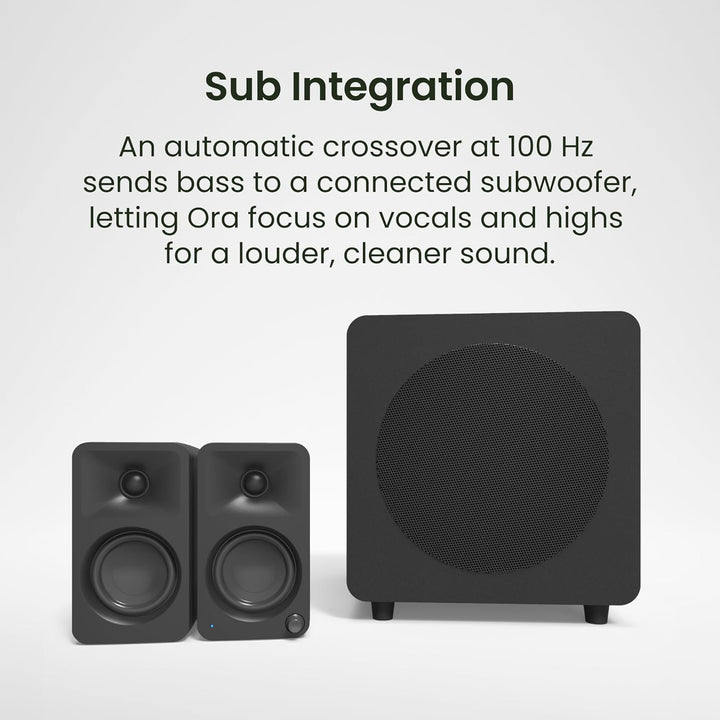 Kanto ORA 100W Powered Bi-amp Reference Desktop Computer Speakers w/Bluetooth 5.0 & USB-C | 100 Hz C