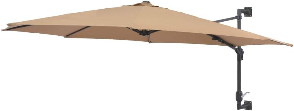 Festnight Wand-Sonnenschirm ? 300 cm Wandmontage | Ampelschirm mit Metallmast | Gartenschirm Terrass