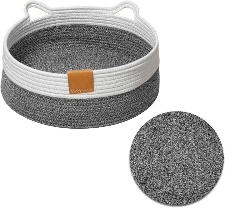 Gewebtes Katzenbett, 40 cm Durchmesser Faltbarer Korb-Nistplatz, Atmungsaktives Haustier-Liegebett,