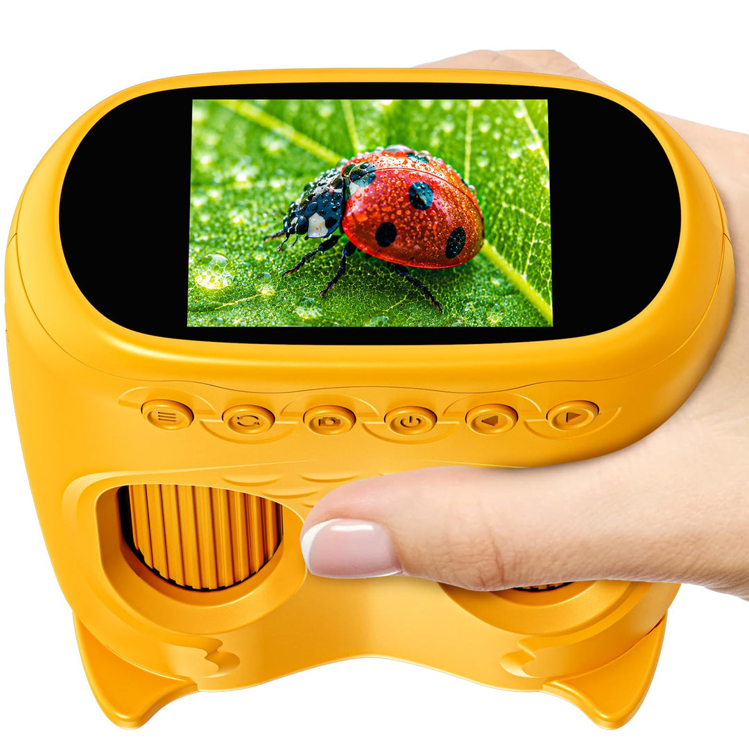 Ashfly Mikroskop für Kinder und Fernglas für Kinder, 1000X USB 2-in-1 tragbares Taschenmikroskop, 4K