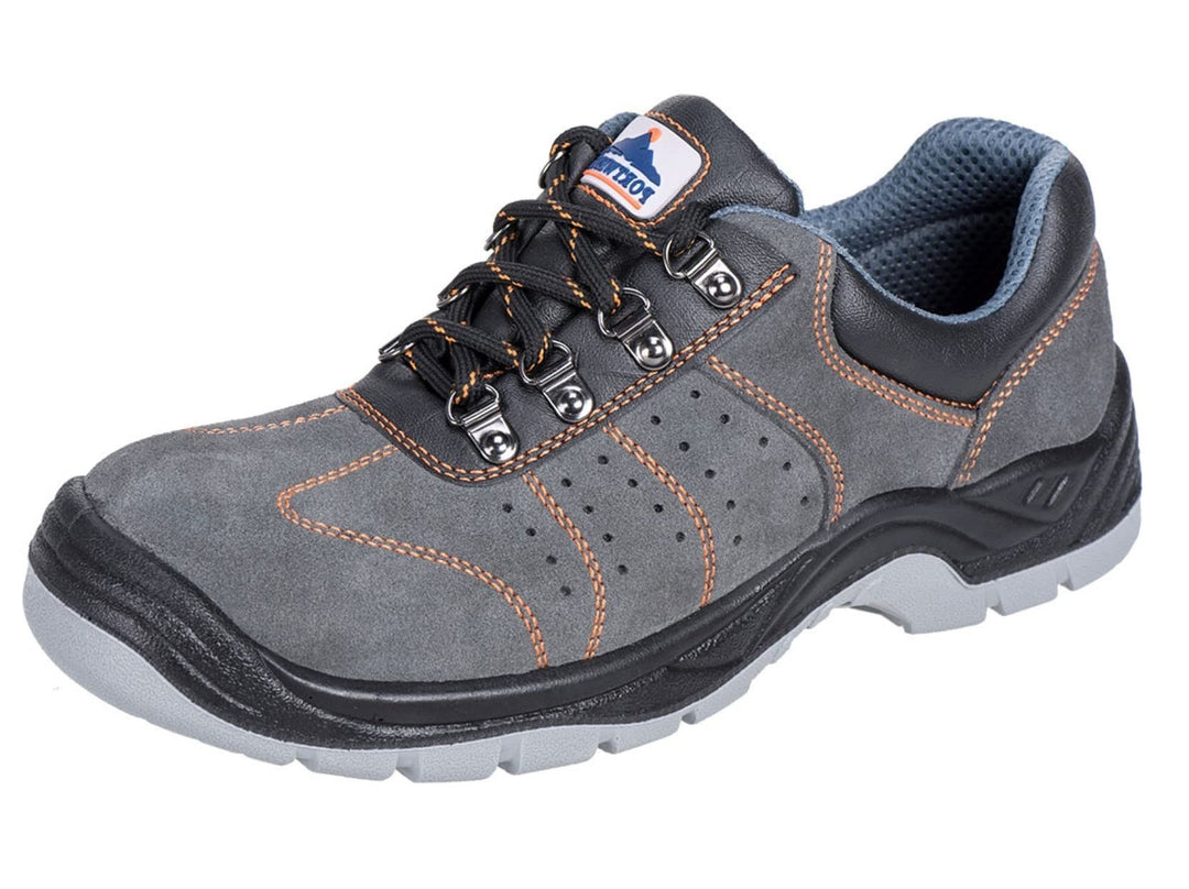 Portwest Steelite perforierter Trainer S1P, Grösse: 45, Farbe: Grau, FW02GRR45 Grau 45 EU, Grau 45 E