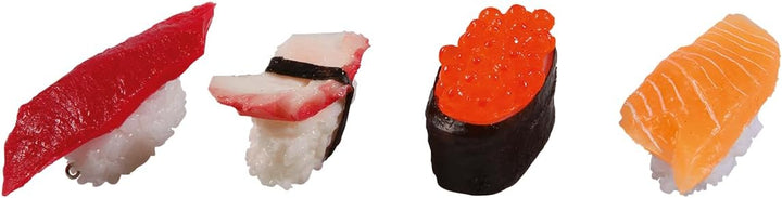 Deko-Sushi-Set 4 Stück rot/orange Dekorationsbedarf Naturgetreue Lebensmittel Attrappe - Künstliches