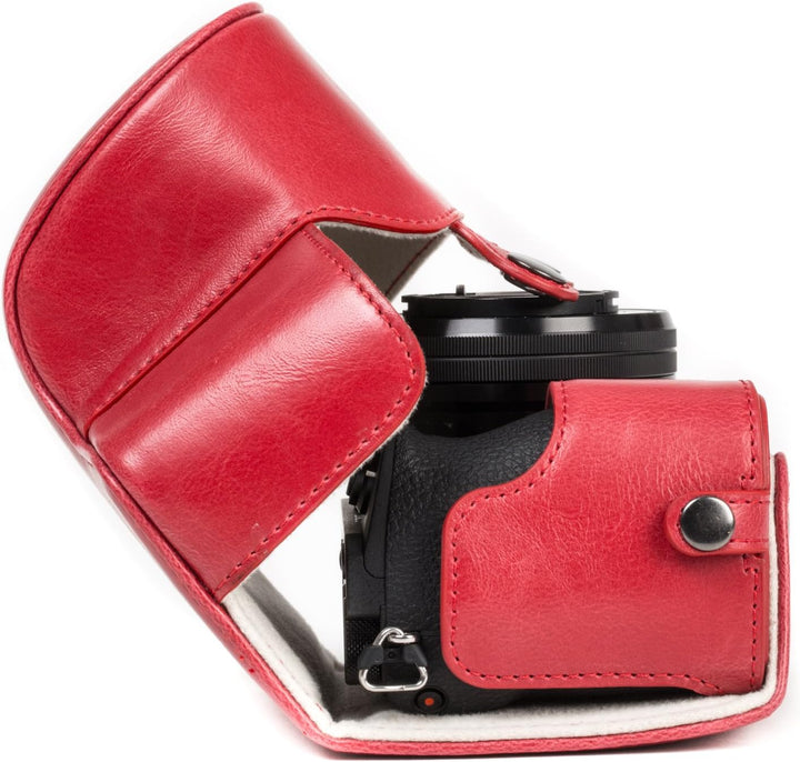 MegaGear Sony Alpha A6500 (16-50 mm) Ever Ready Leder Kamera-Case mit Trageriemen und Batteriezugang