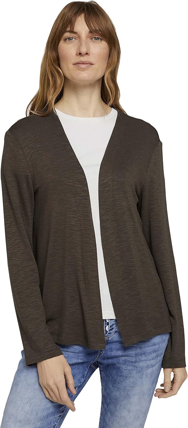 TOM TAILOR Damen 1025786 Cardigan T-Shirt, 10669-Grape Leaf Green, S