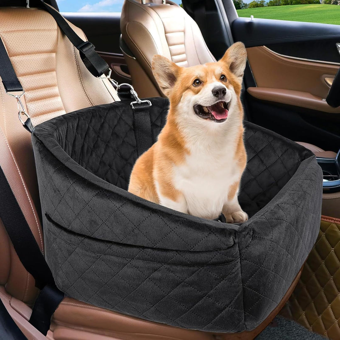 Ejoyous Hunde Autositz für Kleine und Mittelgrosse Hunde, Erhöhter Sitz, Abnehmbarer und Waschbarer