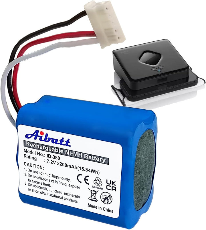 NI-MH akku wiederaufladbar, Ersatz-akku für IRobot Braava 380, 380T, 390T,Kompatibel mit Mint 5200 5