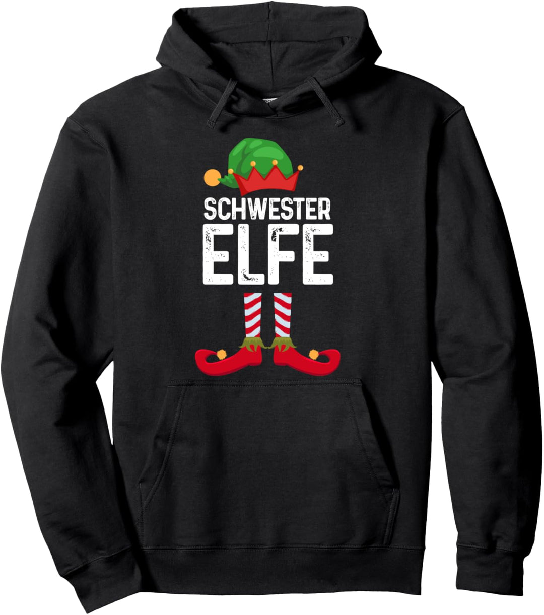 Schwester Elfe Weihnachten Weihnachtsmann Pullover Hoodie