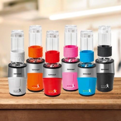 CONCEPT Hausgeräte sm3380 Smoothie Maker "Active-Smoothie" mit 3 Trinkflaschen, 500 W, weiss Weiss 3