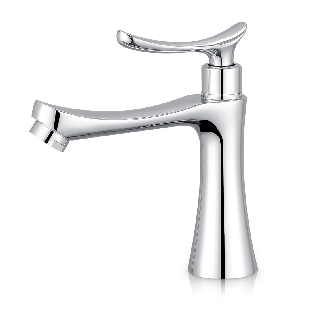 Kaltwasserhahn Gäste Wc,Einhebelmischer mit einem Loch Waschbecken Wasserhahn Deck Mount Lavatory Wa