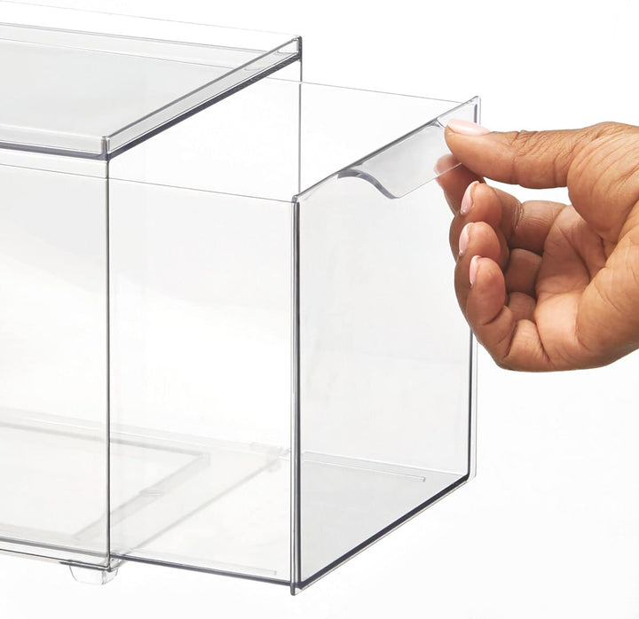 mDesign Aufbewahrungsbox mit Schublade – stabile Schubladenbox aus Kunststoff zur Schuhaufbewahrung