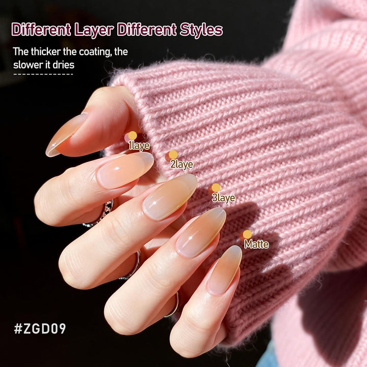 JODSONE Jelly-Nagellack-Set, 10 Farben mit 2 Stück Base- und Top-Coat, schnell trocknend, hochglänze