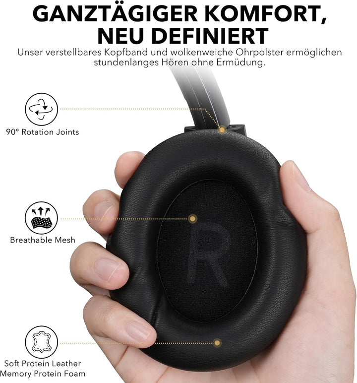1Mii AI E700 Kabellose Bluetooth Over-Ear-Kopfhörer mit Active Noise Cancelling, Hi-Res Audio LDAC/a