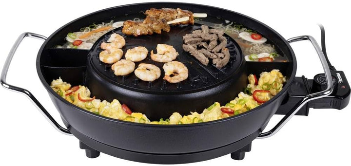 Tristar Koreanischer Grill &amp; Hot Pot – 36 cm ⌀ – 3 L Fassungsvermögen – 4 Personen – 220 °C – Schwar