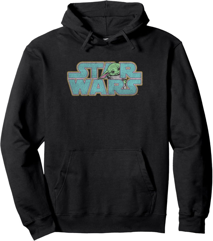 Star Wars The Mandalorian Child Hiding Logo Pullover Hoodie
