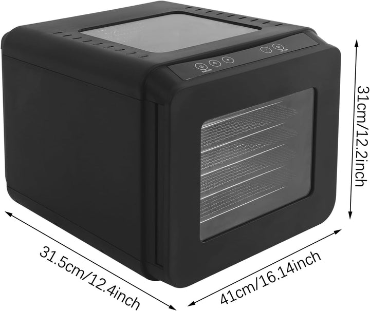 Dörrautomat Dehydrator Dörrgerät, Dörrautomatenmit 6 Edelstahl Schalen, Einstellbare Arbeitstemperat