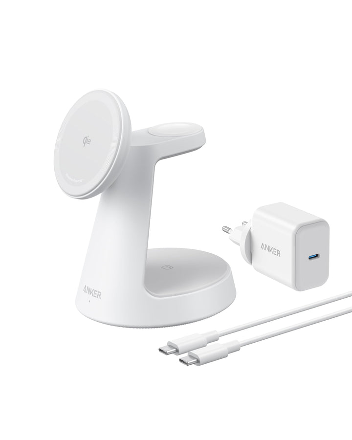Anker MagGo 3-in-1 15W MagSafe kompatibles Ladegerät, iPhone Induktive Ladestation, Qi2-zertifiziert