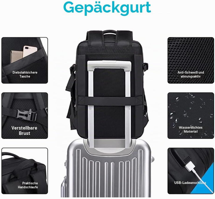 BANGE Reiserucksack, Handgepäck Rucksack Strapazierfähige Convertible Duffle Bag Fit für 17,3-Zoll-L
