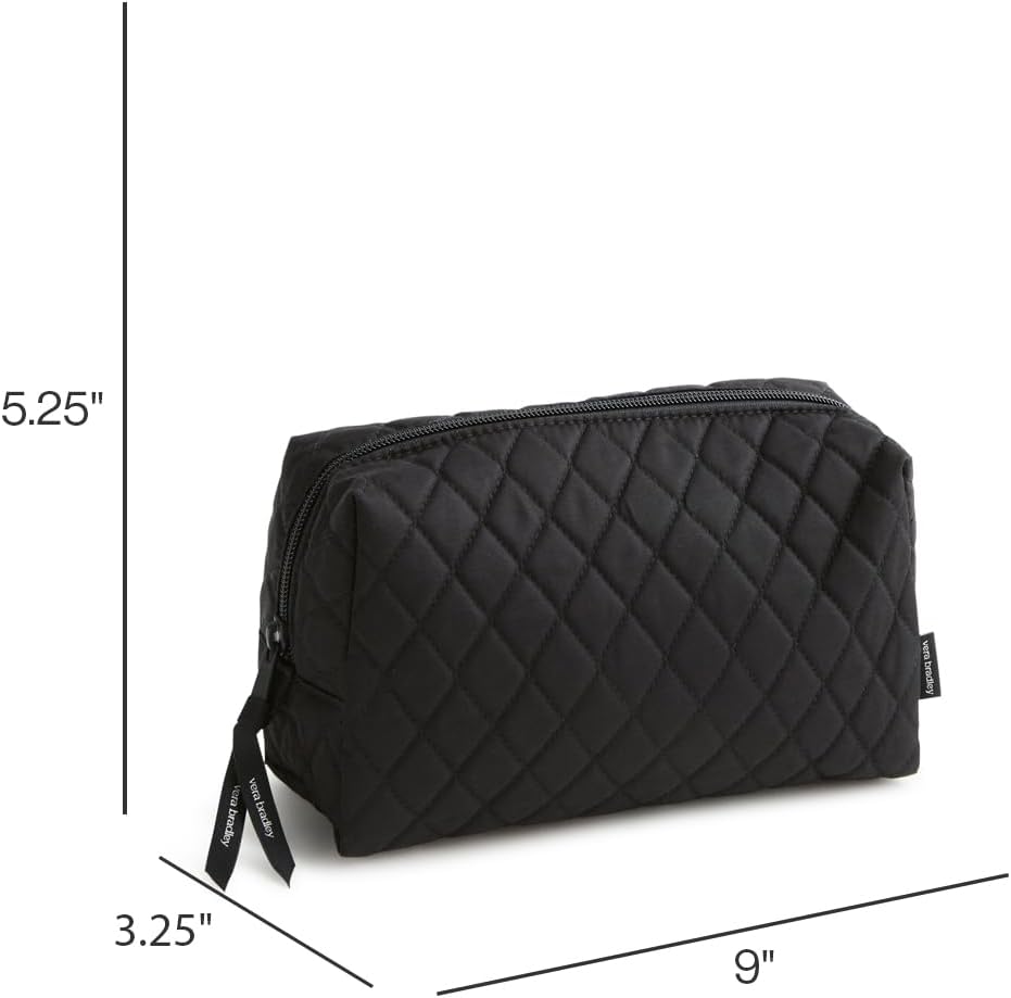 Vera Bradley Grosse Kosmetiktasche aus Nylon für Damen Einheitsgrösse Moonless Night, Einheitsgr