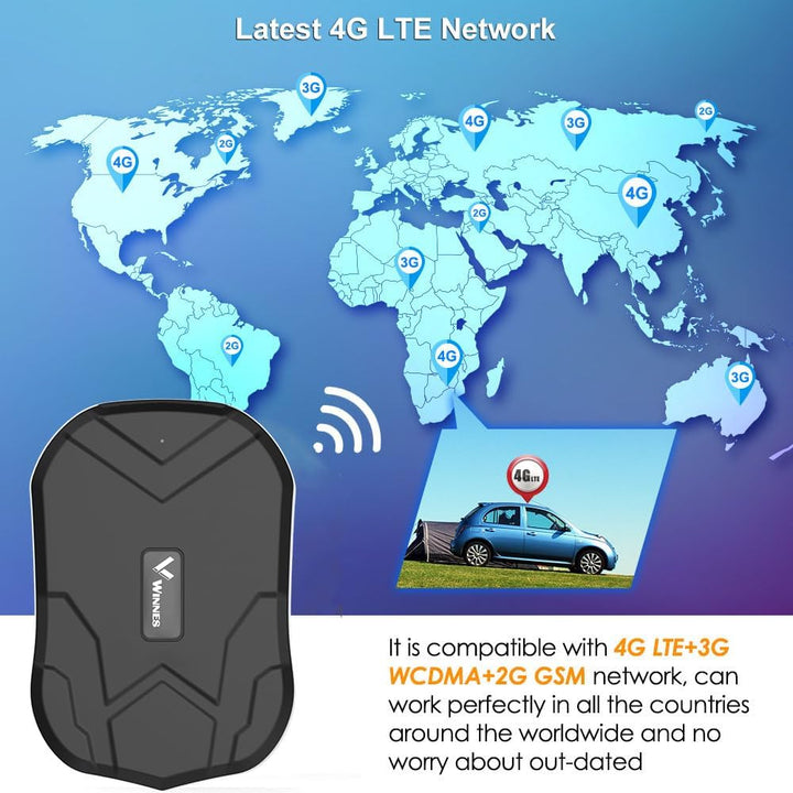 Winnes 4G GPS Tracker Auto Ohne ABO 20000mAh,240 Tage Standby, TK905C GPS Tracker Echtzeit-Ortung mi