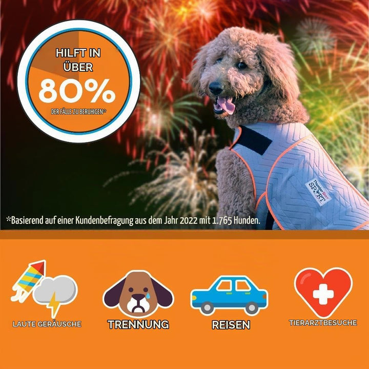 ThunderShirt Sport Hunde-Angstjacke, Platin, Grösse M Platin Medium, Platin Medium