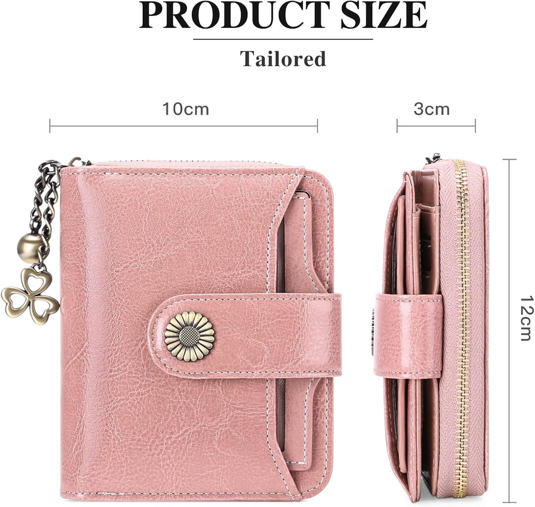 SENDEFN Geldbörse Damen Klein,Geldbeutel Frauen Echtes Leder,mit Münzfach Kleines Zipper Brieftasche