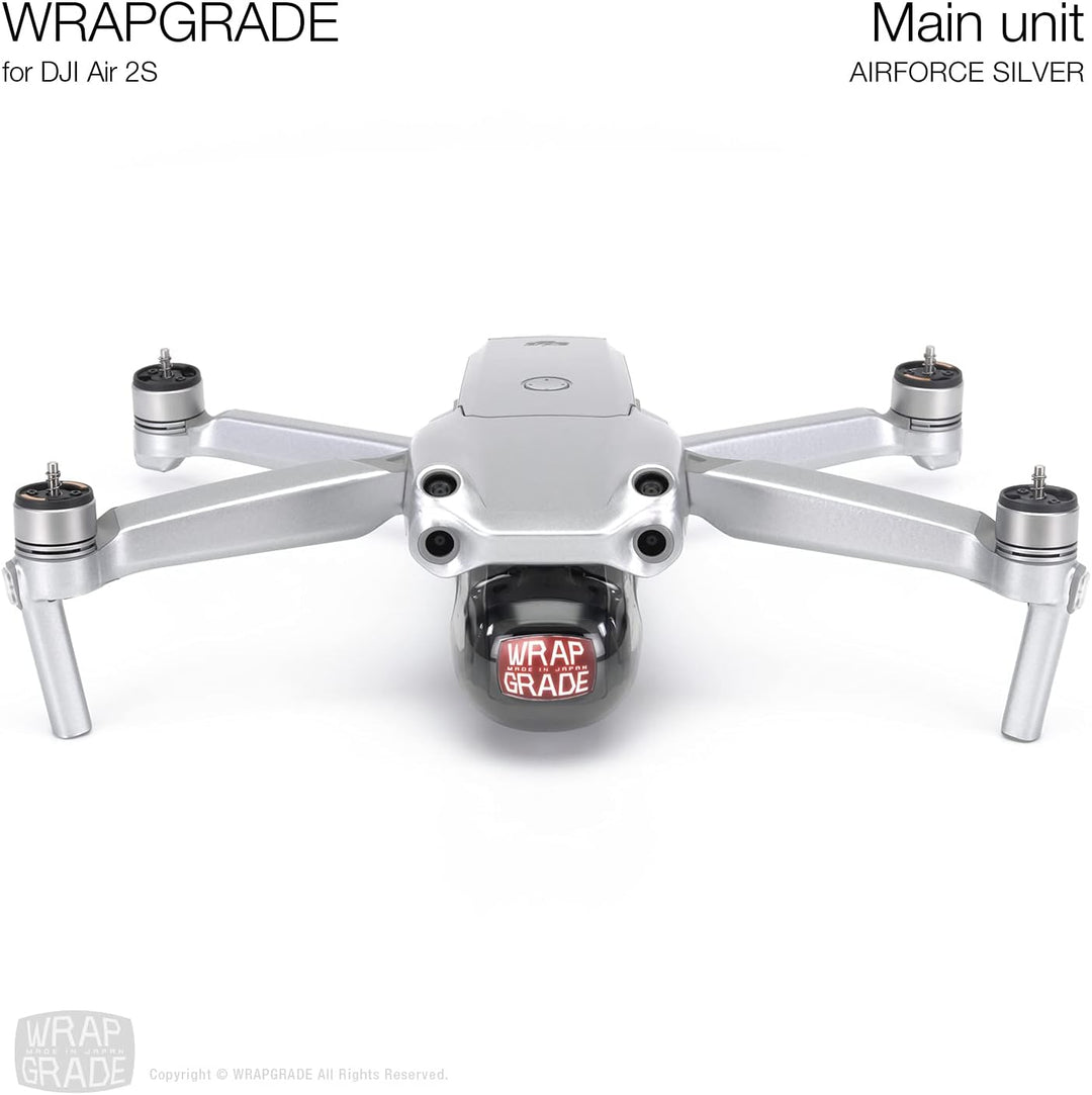 Wrapgrade Main Unit Skin kompatibel mit DJI Air 2S (Airforce Silver)