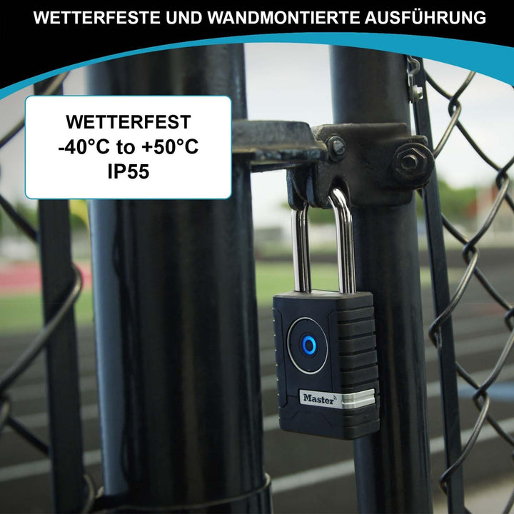 Master Lock 4401EURLHEC Bluetooth Vorhängeschloss für Unternehmen oder Privater, Wetterfest, Länger
