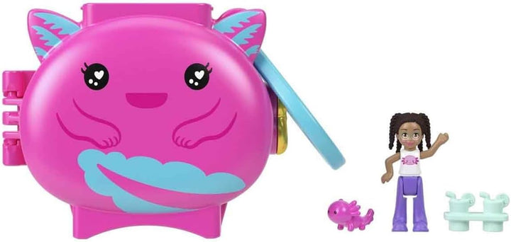 Polly Pocket Kuscheltiere Kompaktes Spielset GYV99 - Axolotl Hxx22