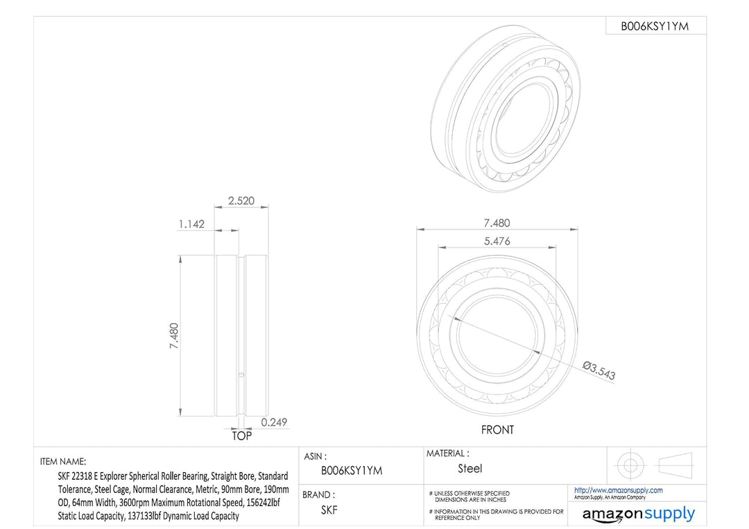 SKF 22318 E Radialrollenlager