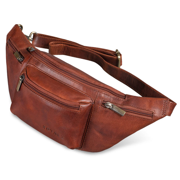 ROYALZ 'Laguna' Bauchtasche Leder Vintage Look Gürteltasche Unisex auch als Brusttasche Crossbody Ba