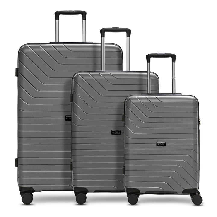 REDOLZ Hartschalen Koffer-Set 3-teilig | aus hochwertigem, leichtem Polypropylen Material | 4 Doppel