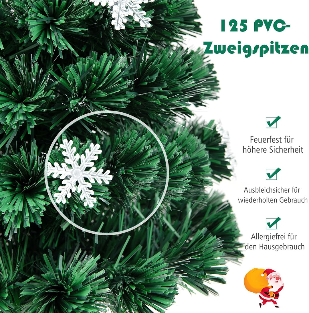 RELAX4LIFE Künstlicher Weihnachtsbaum, Christbaum mit LEDs & Schneeflocke & Sternspitze, Kunstbaum F