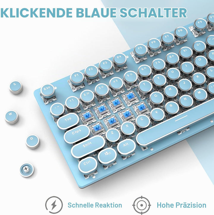 LexonElec Der Blaue Schalter Kann Zehn Laminosiken für Licht, 105 Taste USB-Computer, Manschetten-St