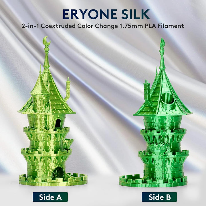 ERYONE Dual Zweifarbig PLA Filament 1.75mm, 3D Drucker Filament 1kg Spule +/- 0,02 mm, Seide Gelb &amp;