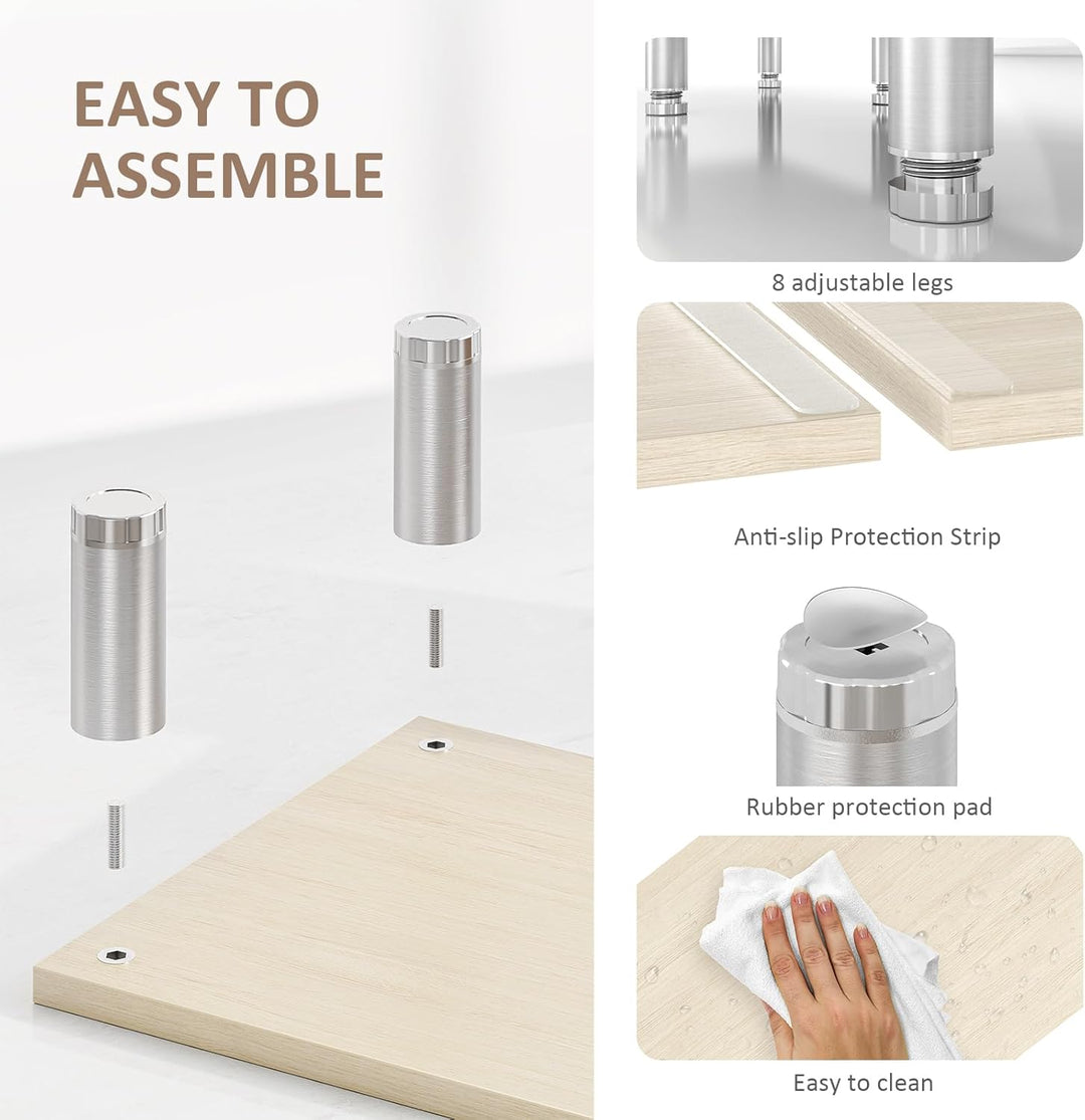 AX Waber Dual Monitor Riser - Einstellbare Länge & Winkel, Holzständer für 2 Monitore mit Stauraum W