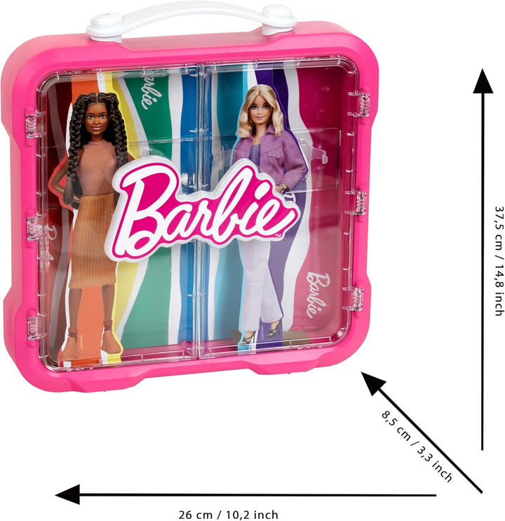 Theo Klein 5811 Barbie - Vitrinenkoffer für 4 Barbies mit leuchtendem Barbie Logo