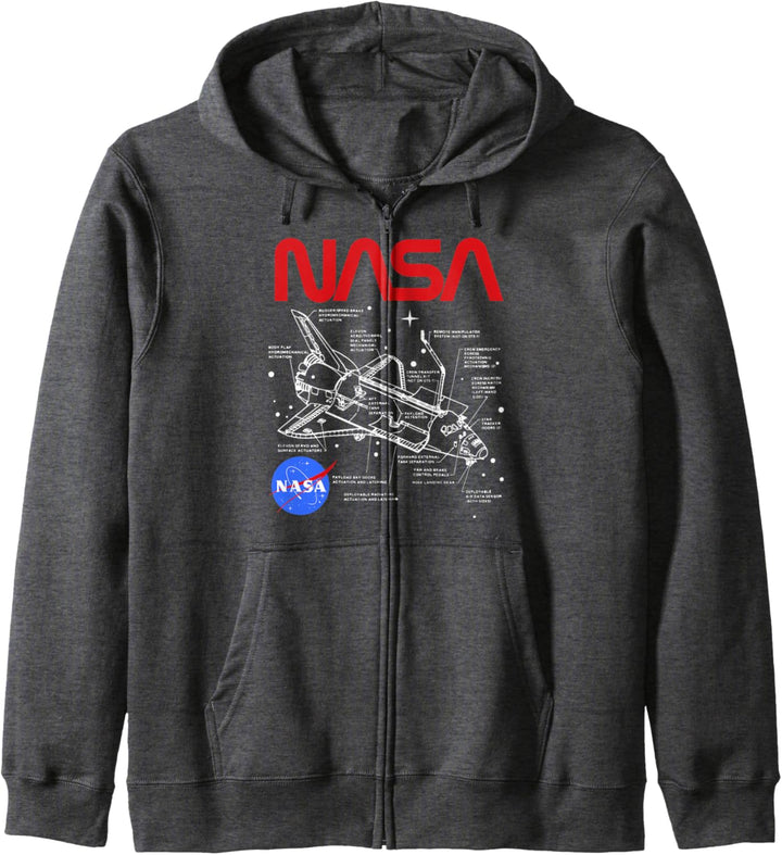 NASA Shuttle Schematics Poster Style Kapuzenjacke