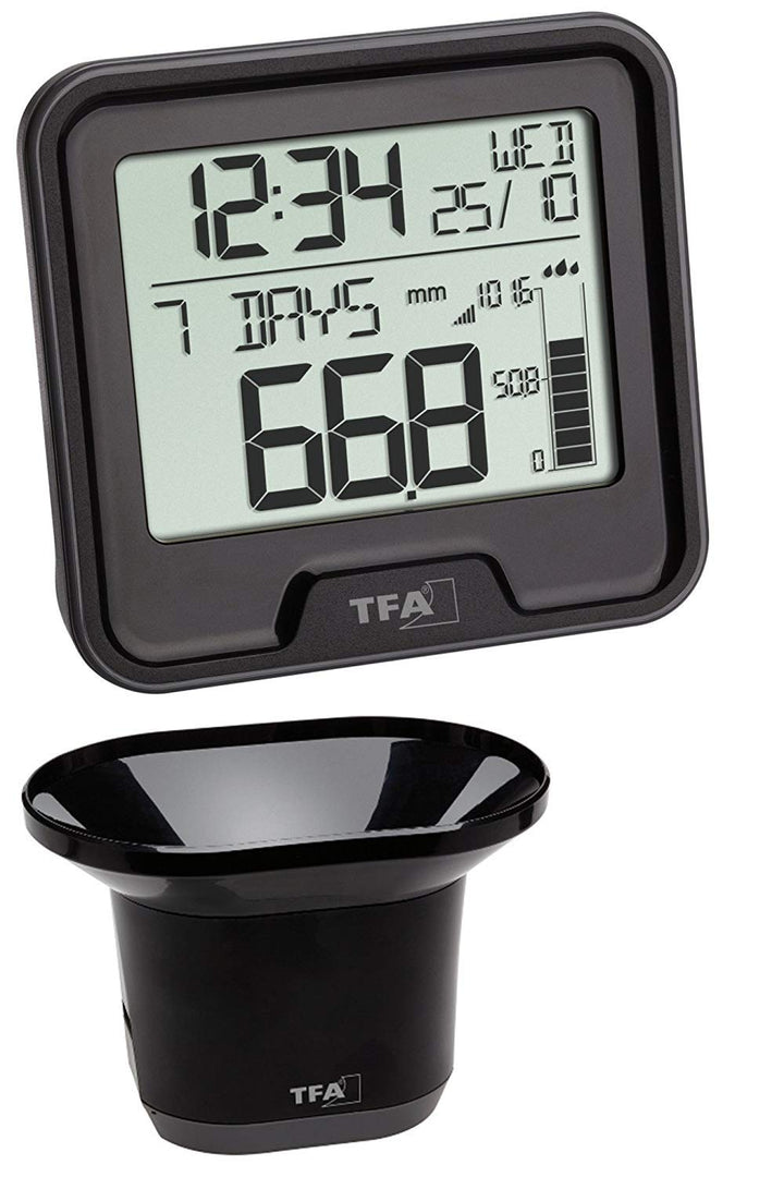 TFA 47.3005.01 Funk-Regenmesser Drop Niederschlagsmesser (schwarz mit Batterien)