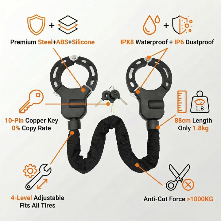 Rollertasche,Zubehör für Elektroroller und Elektrofahrräder 3L Tasche+Schloss, 3L Tasche+Schloss