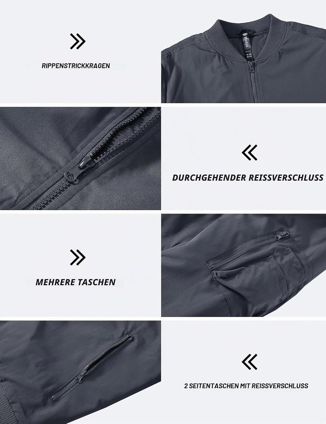 MoFiz Bomberjacke Herren Warm Gefüttert Winterjacke Übergangsjacke US Fliegerjacke Militär Bomber St