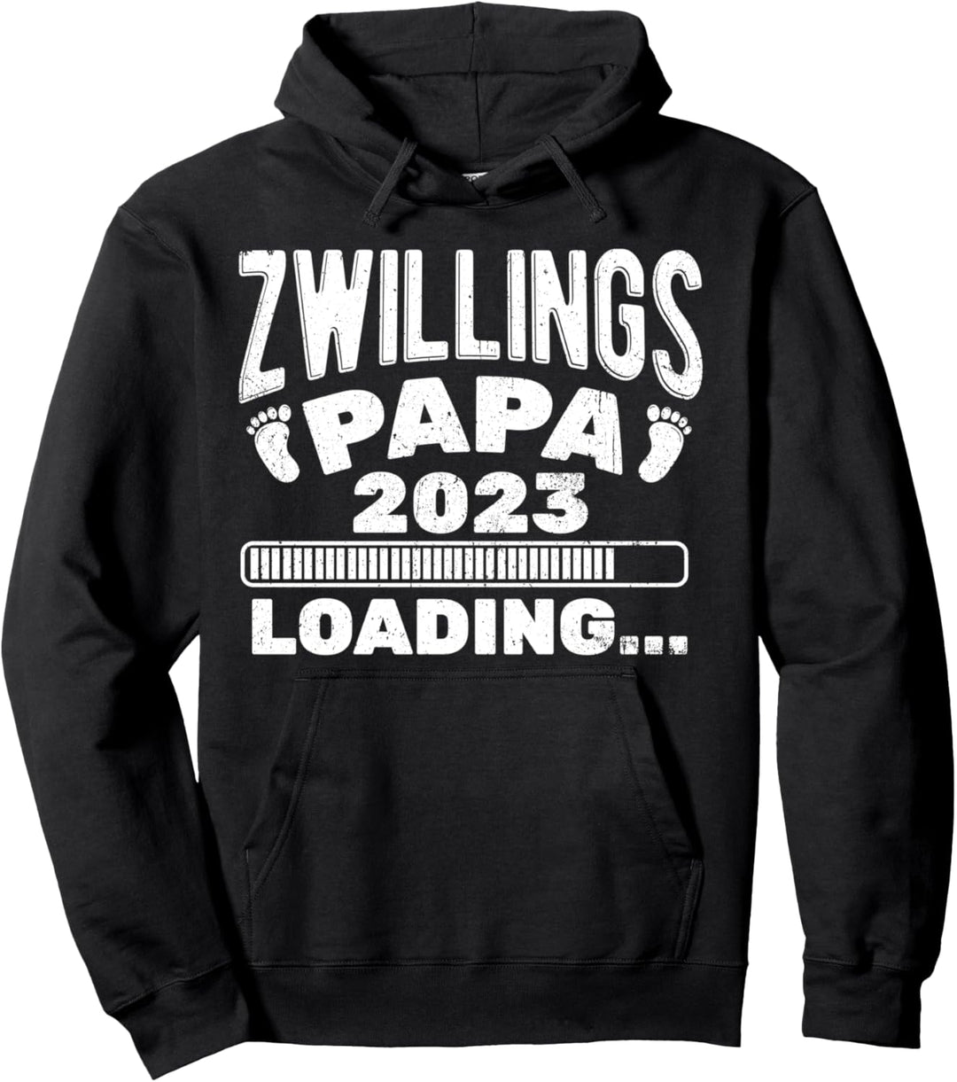 Papa 2023 Zwillingspapa Schwangerschaft Zwillinge Vatertag Pullover Hoodie