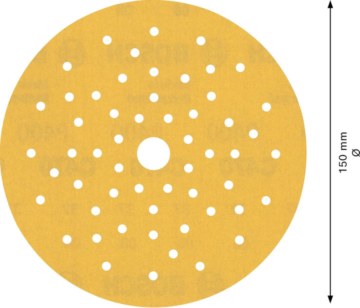 Bosch Accessories 50x Schleifpapier Expert C470 Mehrloch (für Hartholz, Farbe auf Holz, Ø 150 mm, Kö