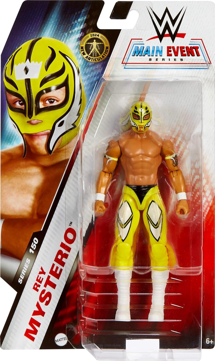 Mattel WWE Actionfigur, 15,2 cm grosses Sammlerstück Rey Mysterio mit 10 Artikulationspunkten & lebe
