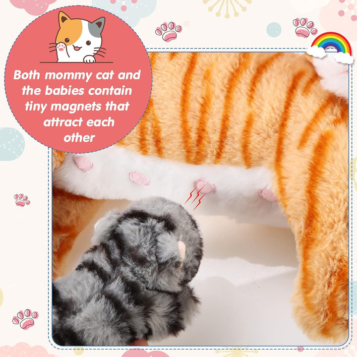 Skylety Pflegendes Katze Stofftier Mit Plüsch Kätzchen Kuscheltier Plushie Kätzchen Mama Katze Plues