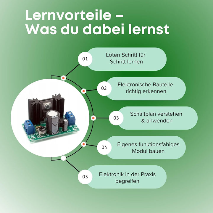 AVT1066 KIT DIY, Mini-Universalnetzteil mit LM317, Elektronik Bauset zum Löten, Trainieren, Lernen,