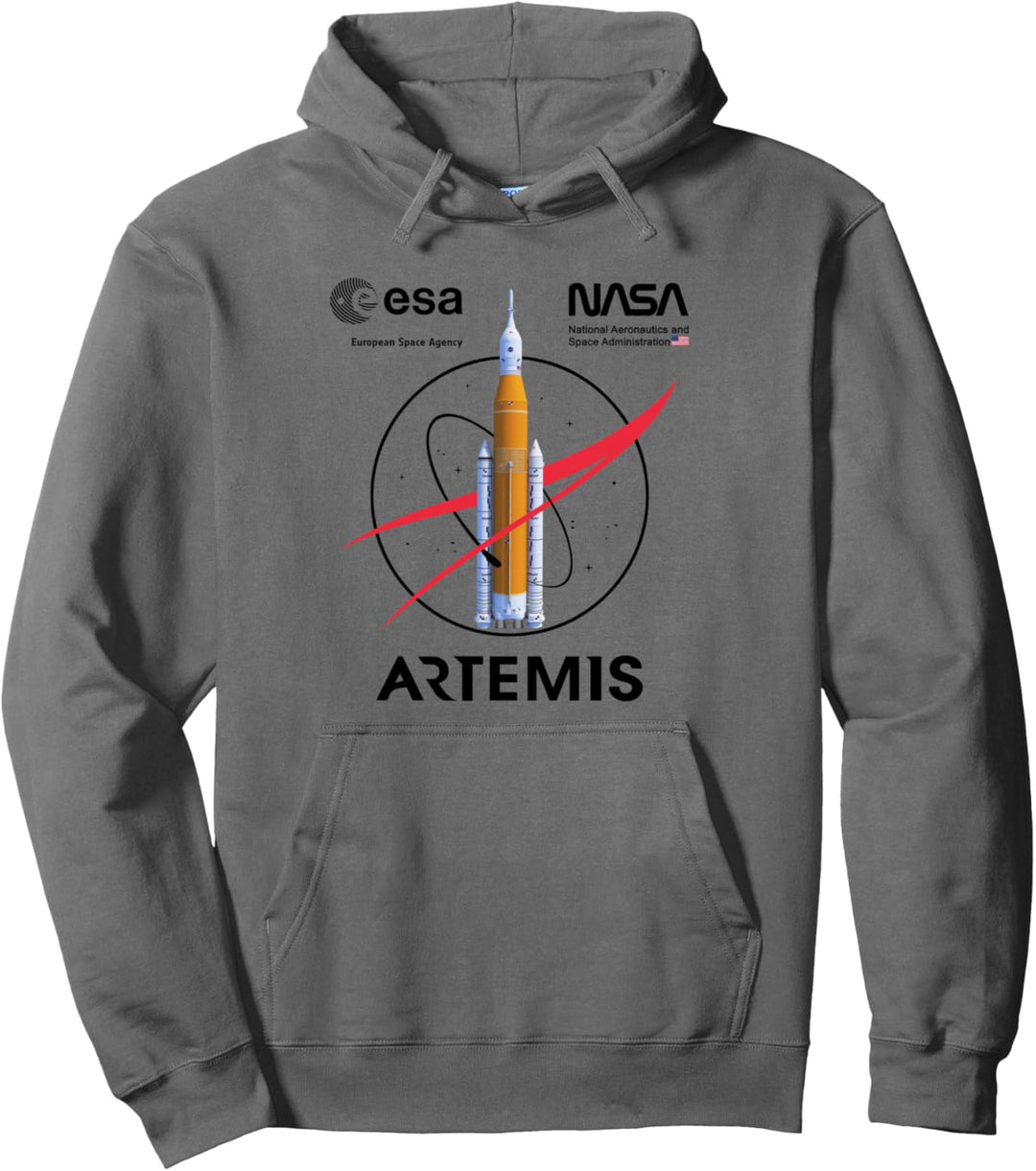 NASA Artemis Mission SLS Worm und ESA Logo Pullover Hoodie